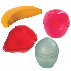 Kit porta frutas banana, maçã, morango e limão 4 pçs Plasutil