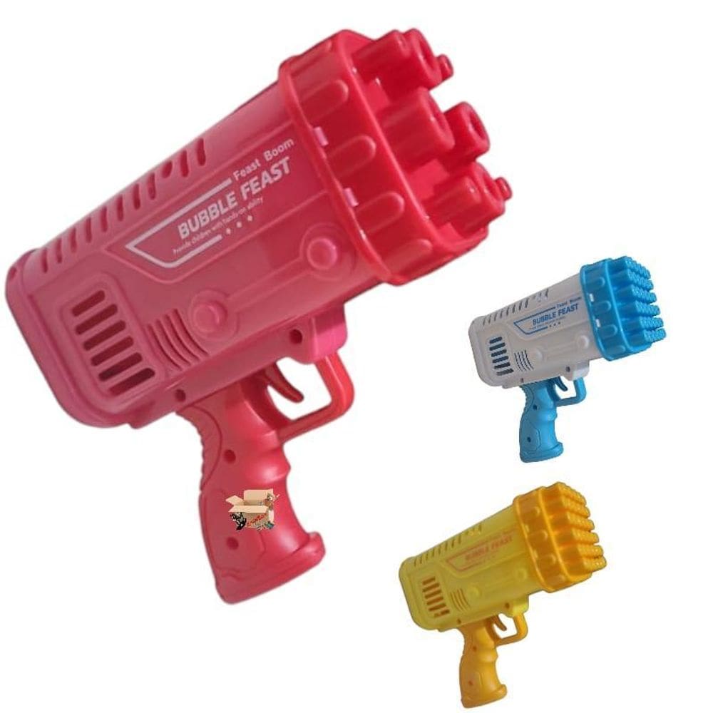 Brinquedo Pistola Bazuka Lança Bolhas De Sabão Elétrica