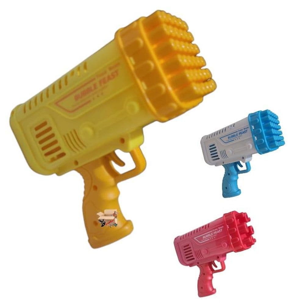 Brinquedo Pistola Bazuka Lança Bolhas De Sabão Elétrica