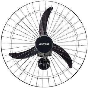 Ventilador de Parede Ventisol Oscilante, 3 Pás Premium, Preto, 60cm