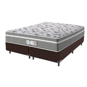 Cama Box Marrom e Colchão Queen Evolution Molas Ensacadas Probel