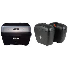 BAU MOTO 33L MONOLOCK TRAFFIC III T33NBR + BAU 21L LATERAL CRUISER E21N GIVI XRE lander bros fazer dominar400 twister300