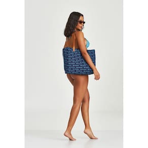 Bolsa Praia Cajubrasil Estampada Azul Marinho
