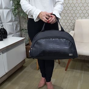 Bolsa de Viagem Luna Preto Croco - Coutre Bolsas