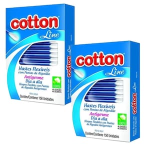 Kit 375 Unidades Hastes Flexíveis Cotton Line 5 Caixas X 75
