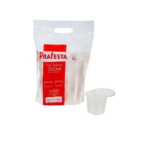 Pote redondo para Bolo de Pote 350 Ml com tampa C/18x24 Un (PRAFESTA)