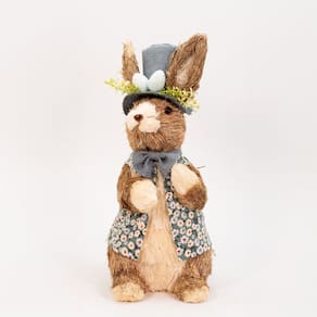 Coelho de Páscoa com Roupa Florida Decoração Coelhinho 46cm