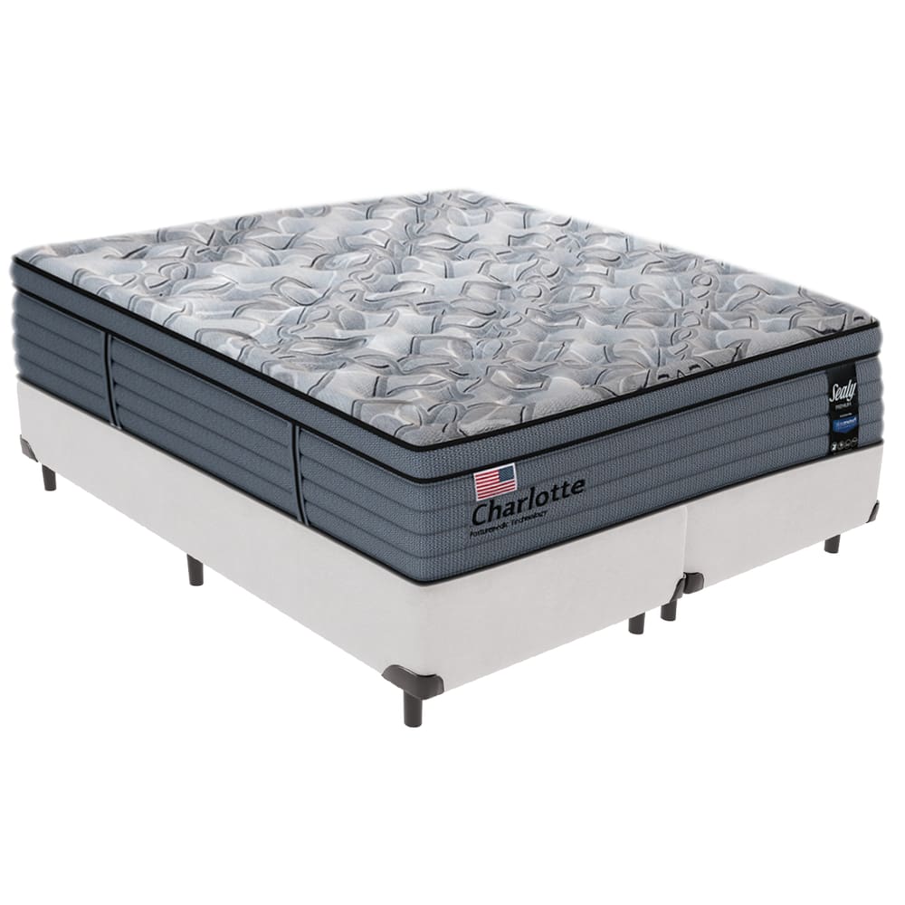 Cama Box Branca Colchão King Charlotte Molas Ensacadas Sealy