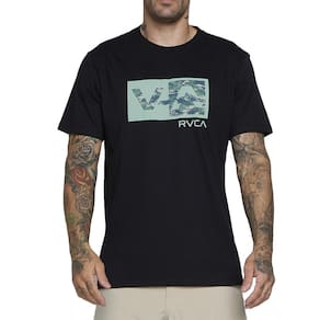 Camiseta RVCA Balance Box Military SL SM25 Masculina Preto
