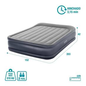 Colchão Dura-Beam Deluxe Pillow Rest Raised Queen 110V Cinz