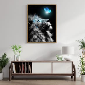 Quadro Decorativo Leão Animal 001 sem Vidro 30cmx42cm