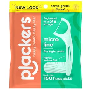 Plackers Micro Line Fio Dental Flosser - 150 Unidades