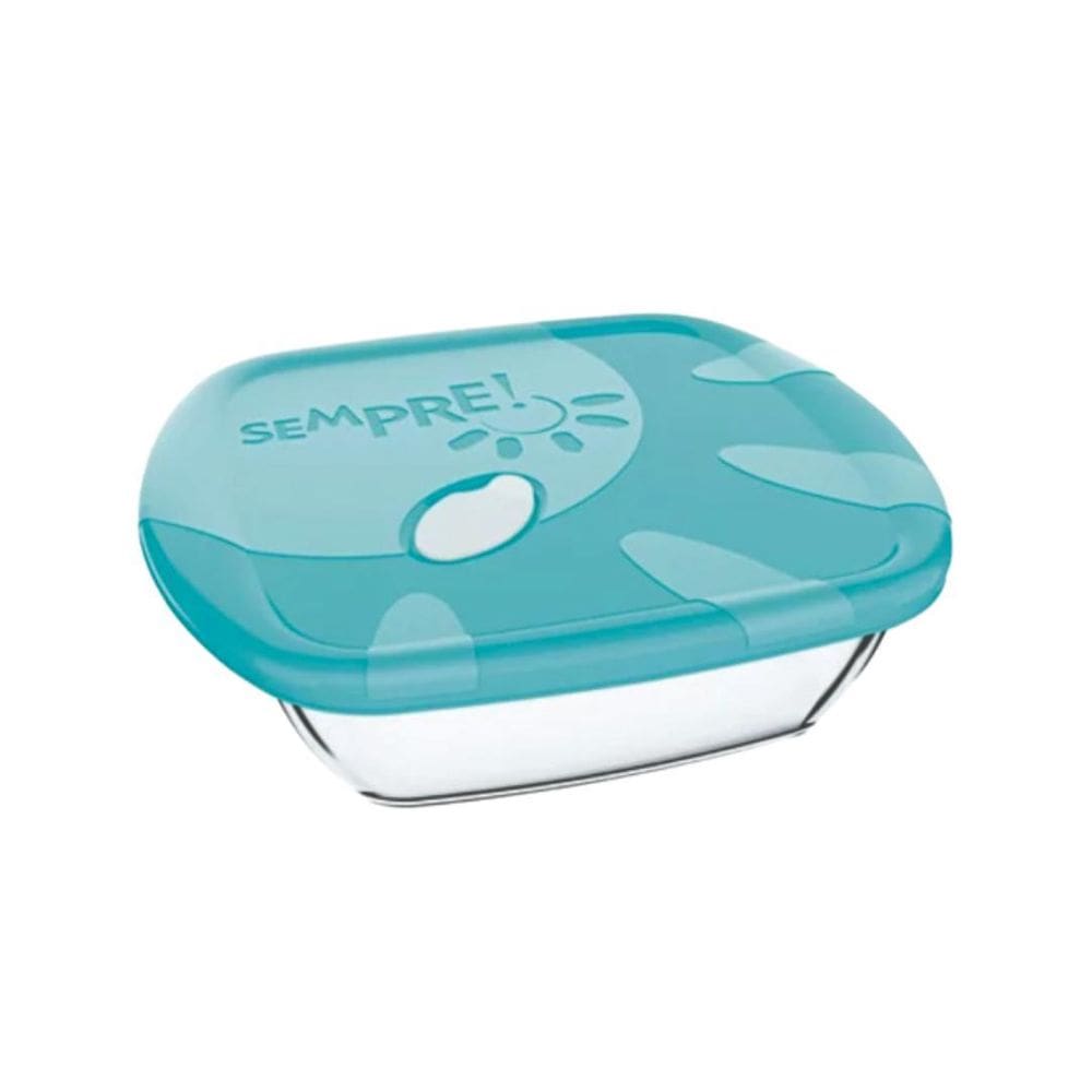 Assadeira De Vidro Com Tampa Quadrada 730Ml Peq Alta Temp