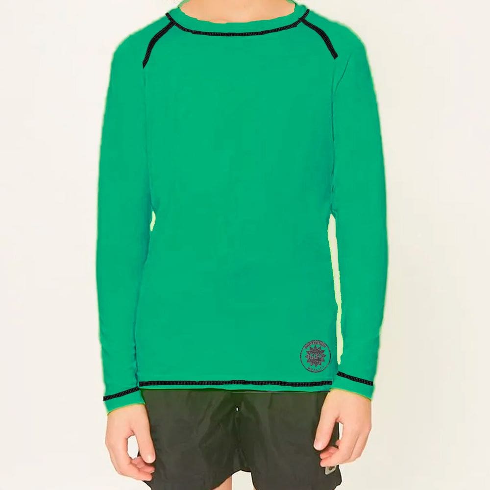 Camiseta Infantil Manga Longa Menino Uv50 Praia Forro 1 a 14