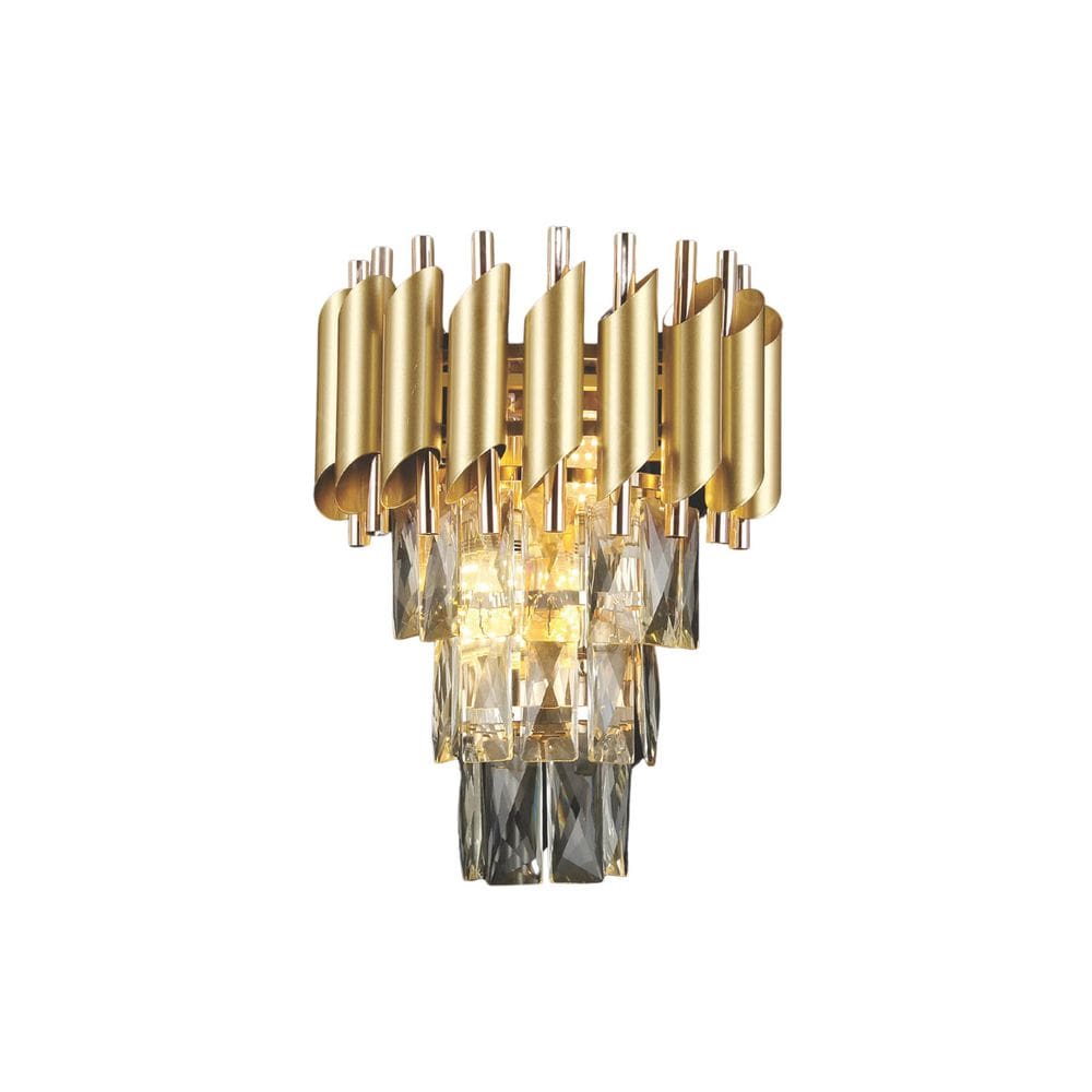 Arandela Metal Dourado Cristal 31CM