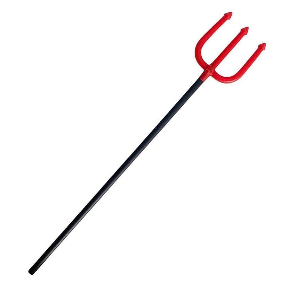 Tridente Trispeto Vermelho/Preto Caveira Diabo 65Cm Fantasia