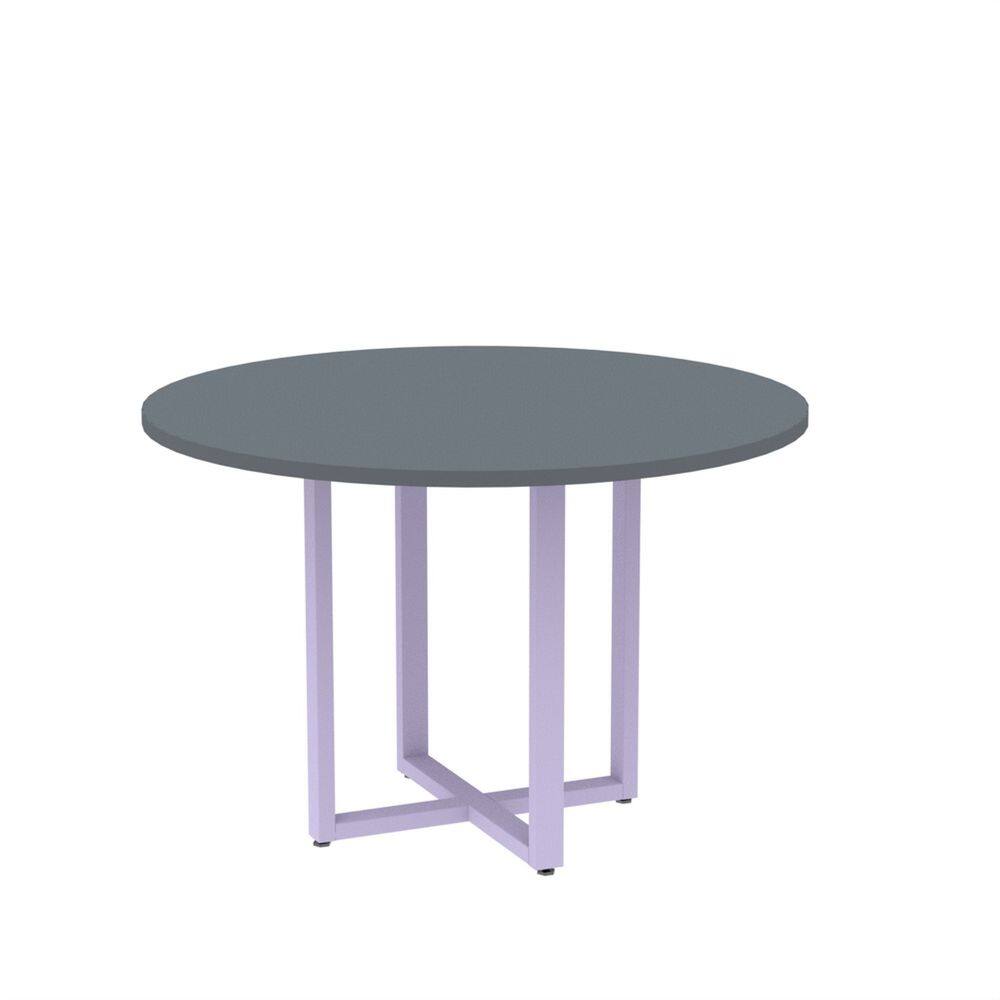 Mesa de Reunião Redonda 100cm Mrr1100p25tub Grafito/Lilas