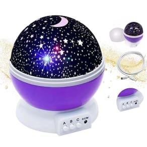 Luminaria Abajur Rotativa Projetor Globo Estrela Criança
