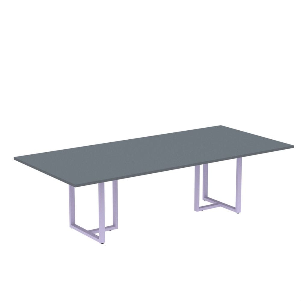 Mesa de Reunião Retangular 200x90cm Mr2000p25tub Grafito/Lilas