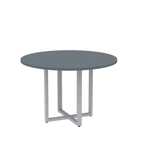 Mesa de Reunião Redonda 100cm Mrr1100p25tub Cinza