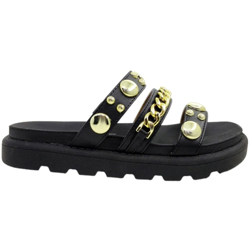 Tamanco Feminino Papete Casual Dia a Dia Flatform Metalizado Vizzano 6510.102