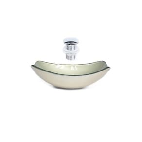 Cuba de Vidro Oval Chanfrada 51cm + Valvula Click Champanhe