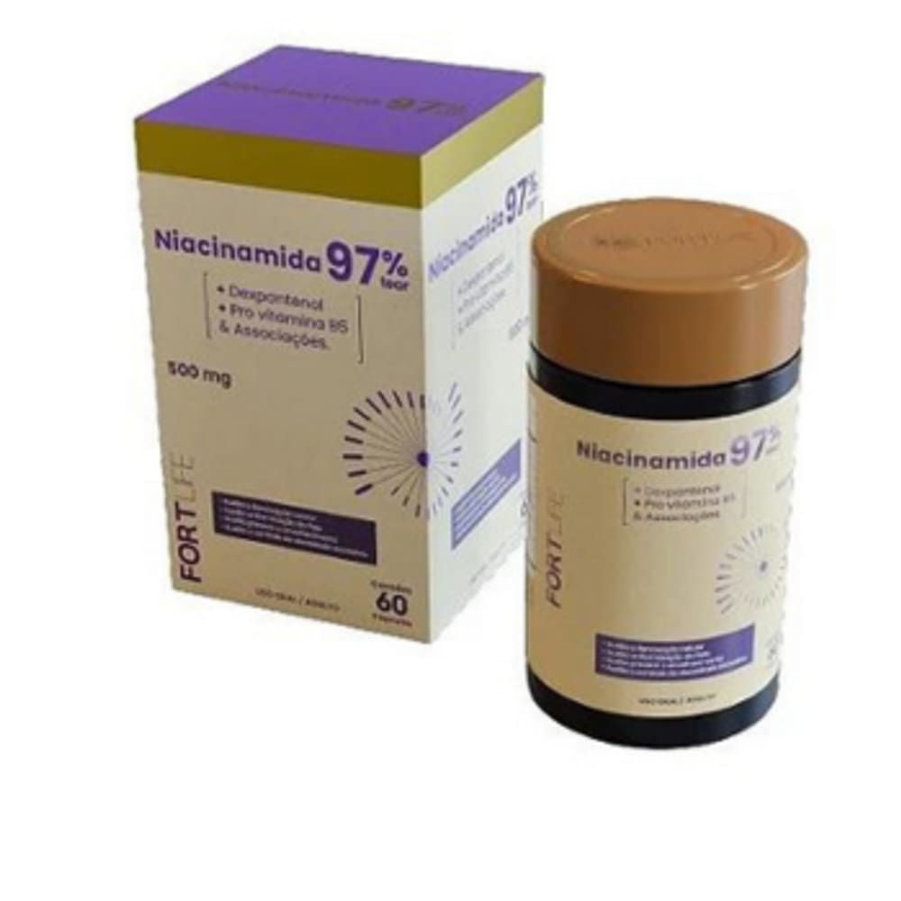 NIACINAMIDA 97% TEOR 500MG C/60 CÁPSULAS FORTLIFE DERMo
