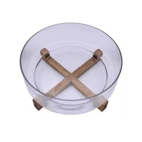 Saladeira de Vidro com Base 28 cm Mimo Acácia VD24047