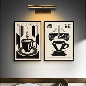 Kit 2 Quadros Decorativos Café - Art Deco 33X24Cm
