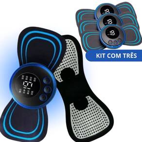Kit Massageador Adesivo Elétrico Portátil Tens Muscular Usb