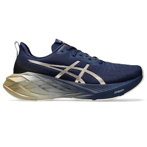 Tênis Asics Novablast 4 Platinum - Masculino - Marinho-Dourado