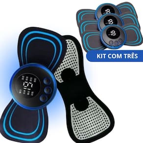 Kit Massageador Adesivo Elétrico Portátil Tens Muscular Usb