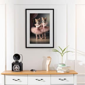 Quadro Gatinhas Bailarinas - 60X48Cm