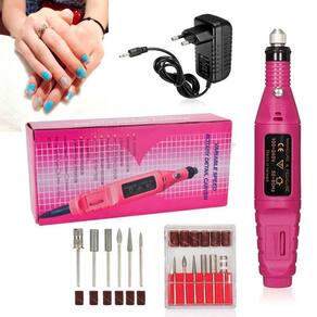 Lixador Elétrico Unha Natural E Postiça Rosa Profissional