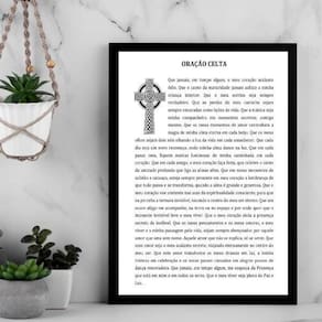Quadro Decorativo Oração Celta 45X34Cm - Com Vidro