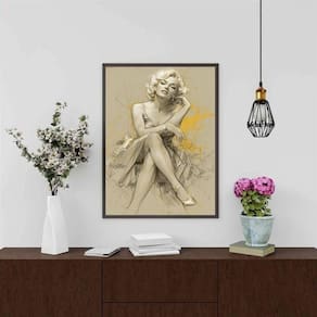 Quadro Decorativo Arte Marilyn Monroe 33X24Cm