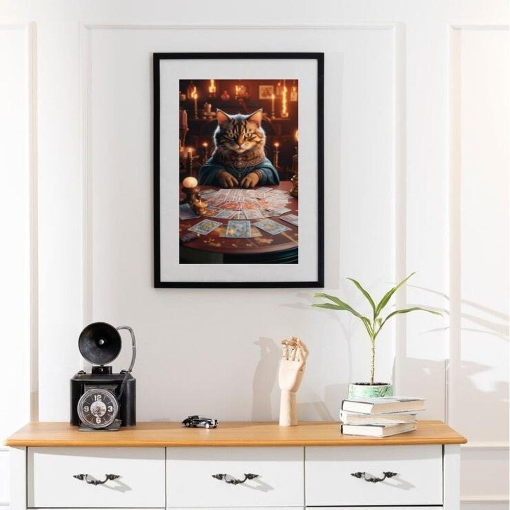 Quadro Gatinha Cartomante - 60X48Cm