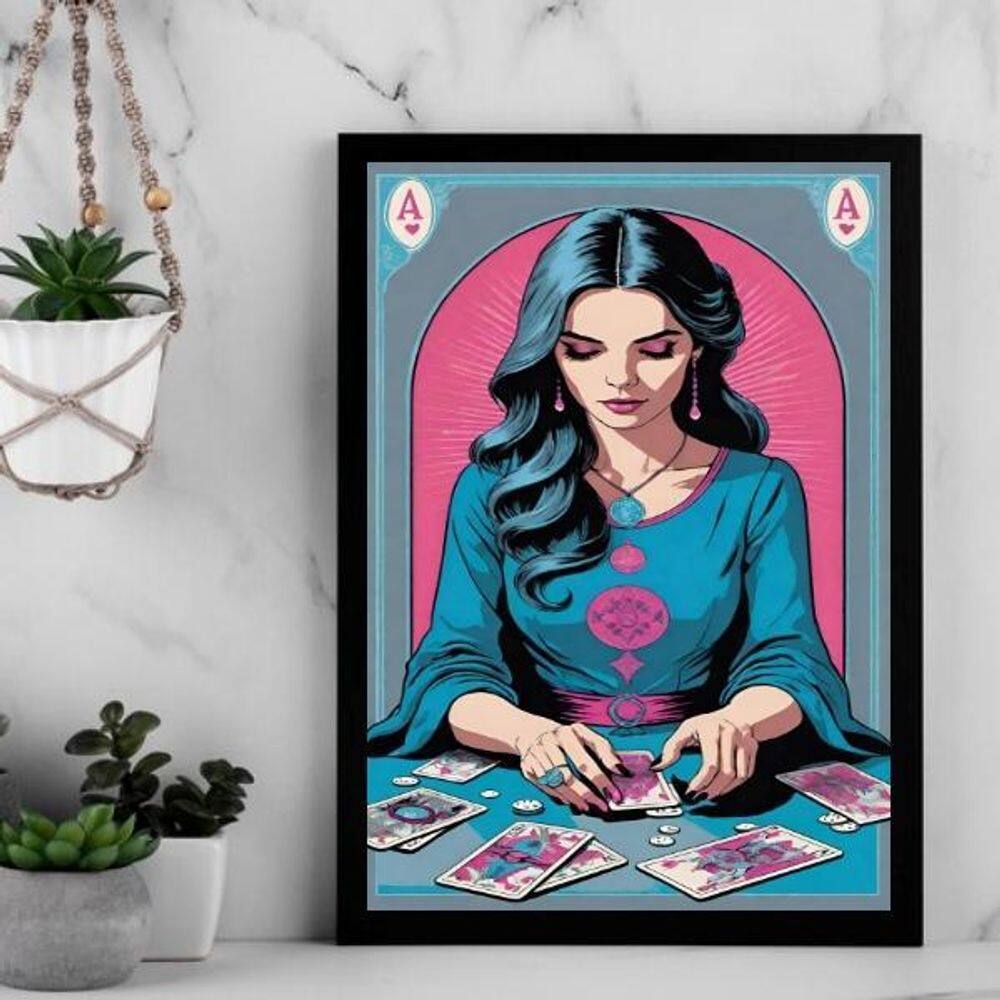 Quadro Decorativo Taróloga - Cartomante 33X24Cm - Com Vidro