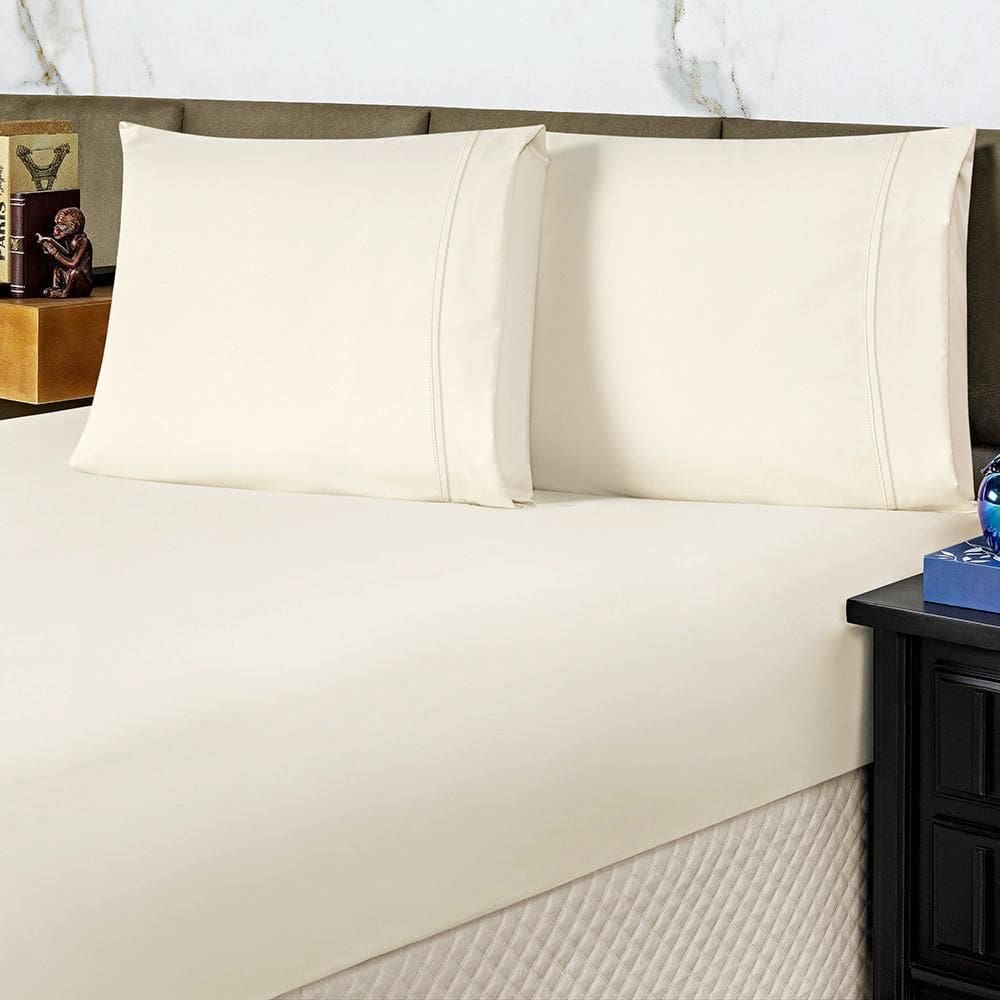 Jogo Cama Lençol Casal Conforto Percal 300 Fios 3 Peças