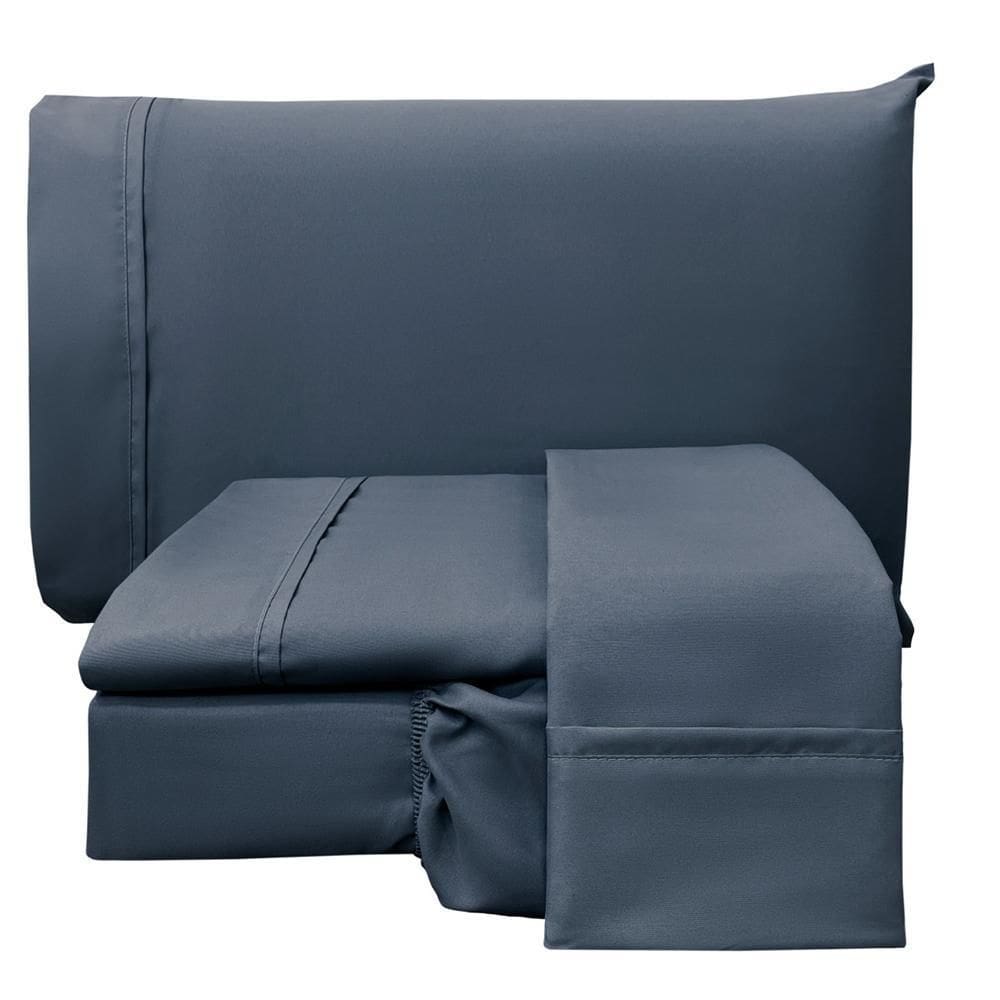 Jogo Cama Lençol Queen Conforto Percal 300 Fios 4 Peças Azul