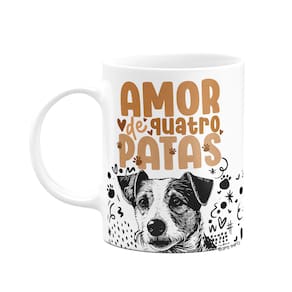 Caneca - Amor de quatro patas - Cachorro Jack Russell