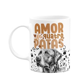 Caneca - Amor de quatro patas - Cachorro Labrador