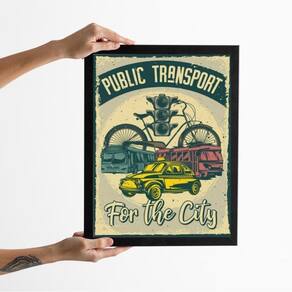 Quadro Decorativo Transportes Publico 45X34Cm