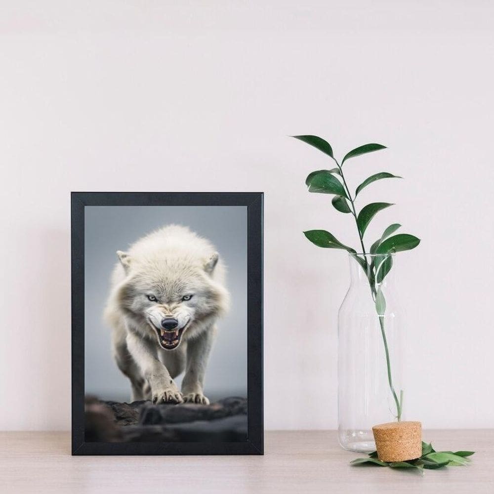 Quadro Arquétipo Lobo Feroz 24X18Cm