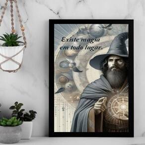 Quadro Decorativo Bruxo - Magia 24X18Cm