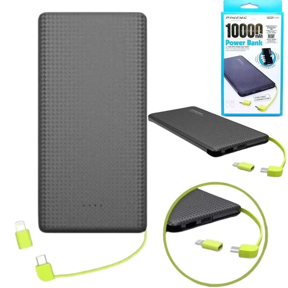 Carregador 10.000Mah Portátil Power Bank Rápido Cor Preto