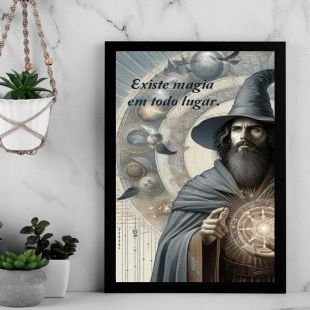 Quadro Decorativo Bruxo - Magia 24X18Cm