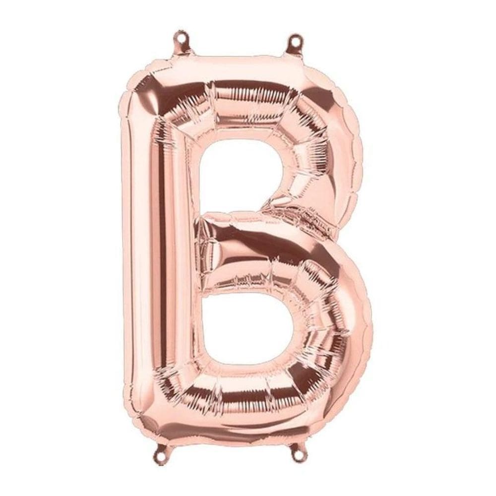 Balão Metalizado Letra B Rose 40Cm