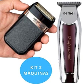 Kit Cuidados Pessoais: Barbeador Kemei 2024 E Máquina 9164