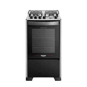 Fogão 4 Bocas a Gás Dako Magister com Acendimento Automático Mesa de Inox Preto Bivolt